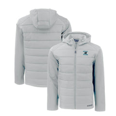 Carolina Panthers Cutter & Buck Evoke Hybrid Eco Softshell Recycled Full-Zip Hoodie Jacket - Light Gray online