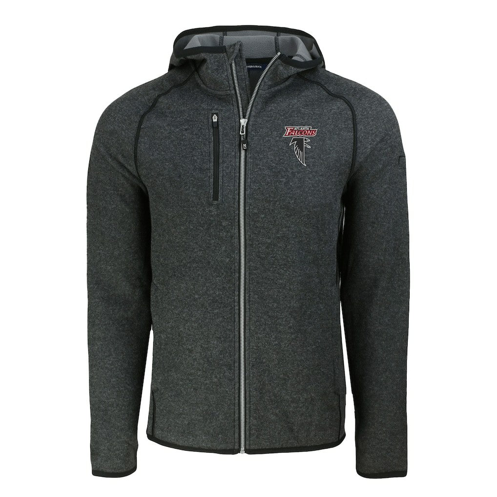 Atlanta Falcons Cutter & Buck Mainsail Hoodie Raglan Full-Zip Jacket - Heather Charcoal discount