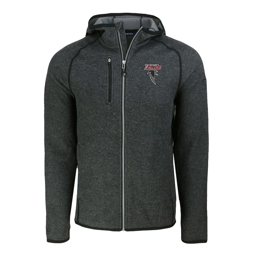 Atlanta Falcons Cutter & Buck Mainsail Hoodie Raglan Full-Zip Jacket - Heather Charcoal discount
