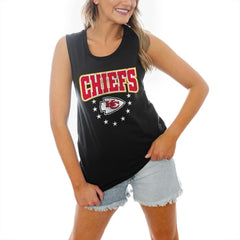 Kansas City Chiefs Gameday Couture Women's Baby You're A Star Racerback Scoop Neck Tapered Tank Top - Black online