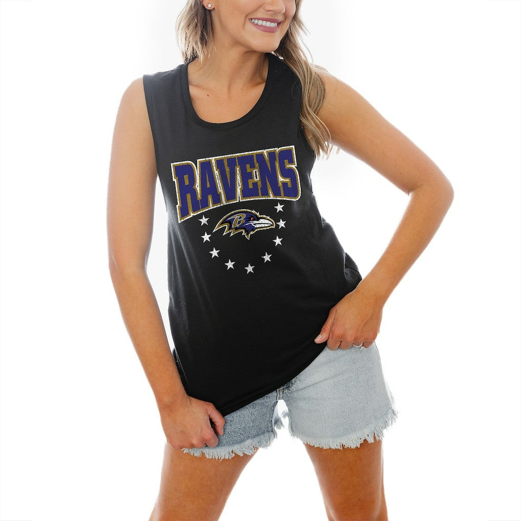 Baltimore Ravens Gameday Couture Women's Baby You're A Star Racerback Scoop Neck Tapered Tank Top - Black cheap