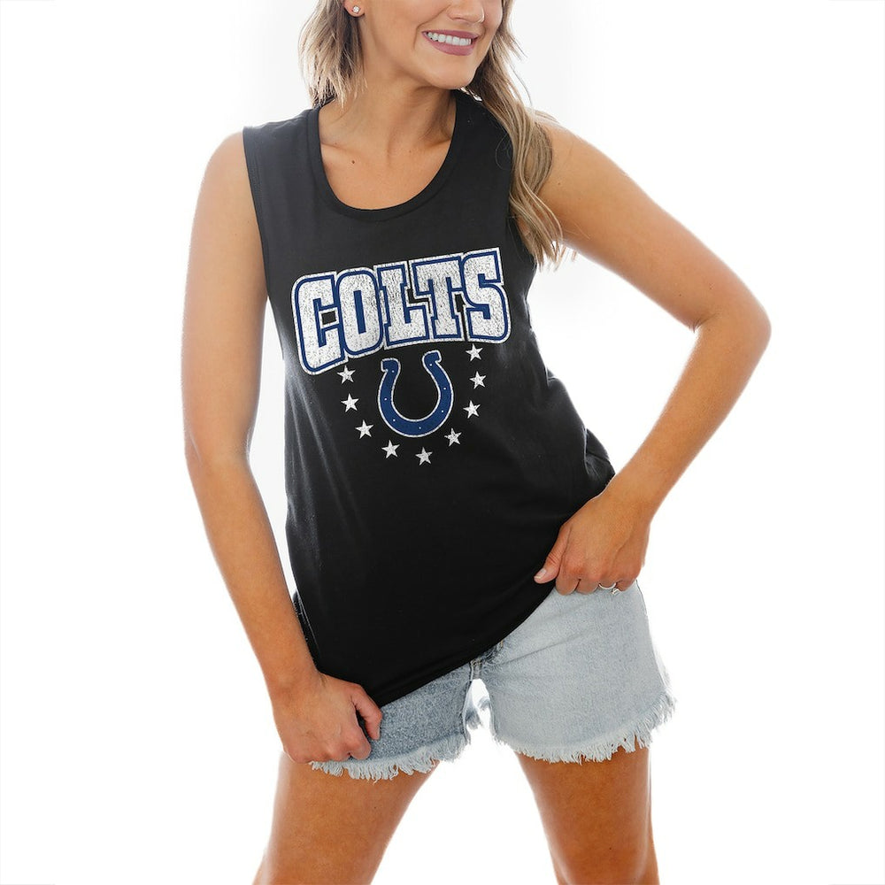 Indianapolis Colts Gameday Couture Women's Baby You're A Star Racerback Scoop Neck Tapered Tank Top - Black sale
