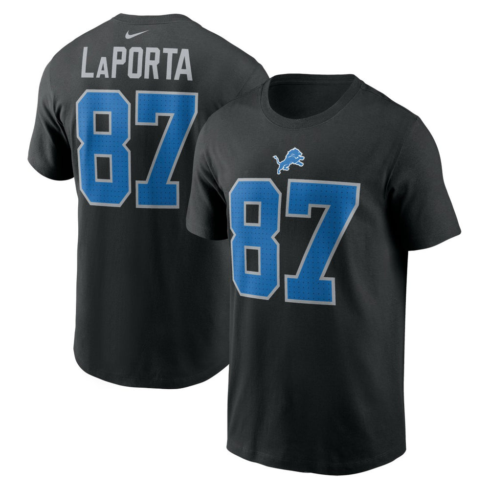 Sam LaPorta Detroit Lions Name & Number T-Shirt - Black on sale