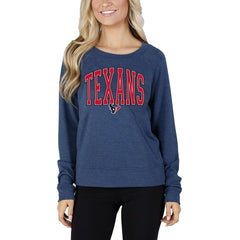 Houston Texans Concepts Sport Women's Mainstream Terry Tri-Blend Long Sleeve Top - Navy cheap