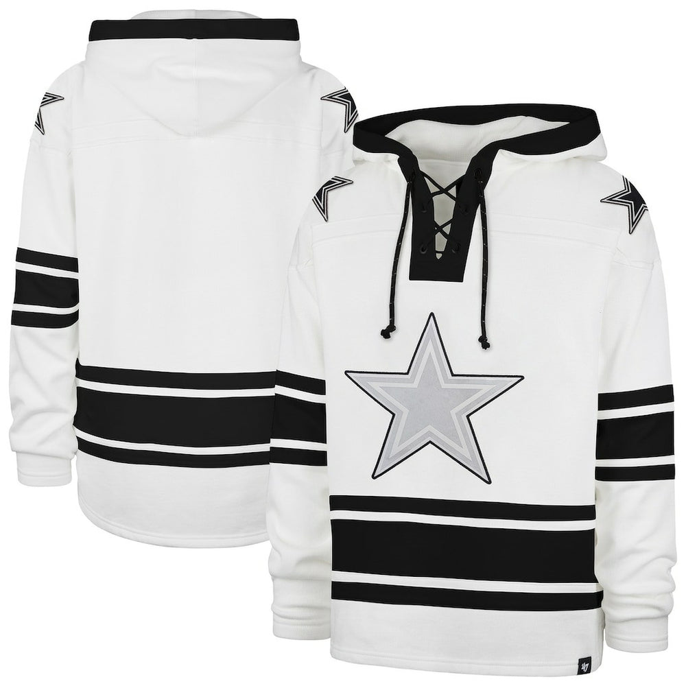 Dallas Cowboys '47 After Image Superior Lacer Pullover Hoodie - White outlet