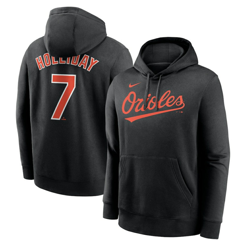 Jackson Holliday Baltimore Orioles Player Name & Number Club Fleece Pullover Hoodie Black