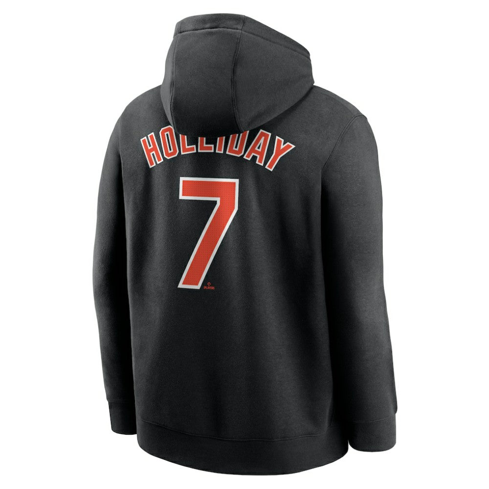 Jackson Holliday Baltimore Orioles Player Name & Number Club Fleece Pullover Hoodie Black