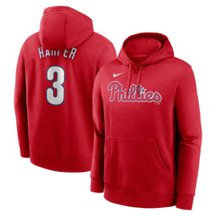 Bryce Harper Philadelphia Phillies Player Name & Number Club Pullover Hoodie Red