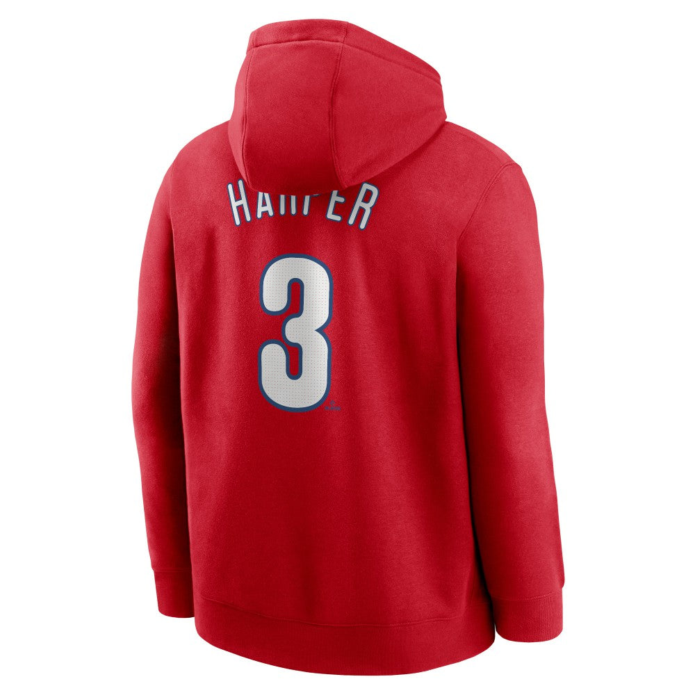 Bryce Harper Philadelphia Phillies Player Name & Number Club Pullover Hoodie Red