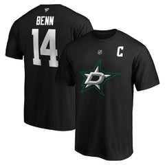 Jamie Benn Dallas Stars Fanatics Authentic Stack Name & Number T-Shirt - Black T-shirts
