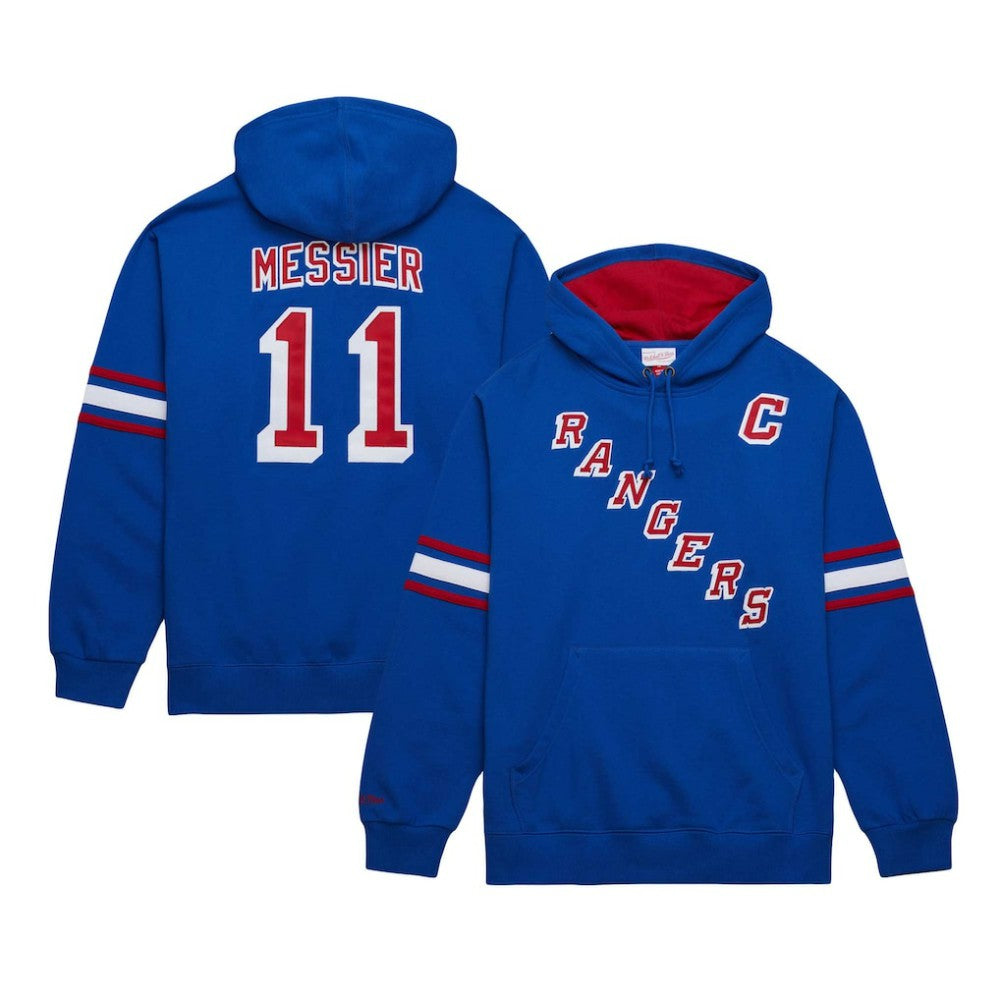 Mark Messier New York Rangers Mitchell & Ness Name & Number Premium Pullover Hoodie - Blue Hoodies
