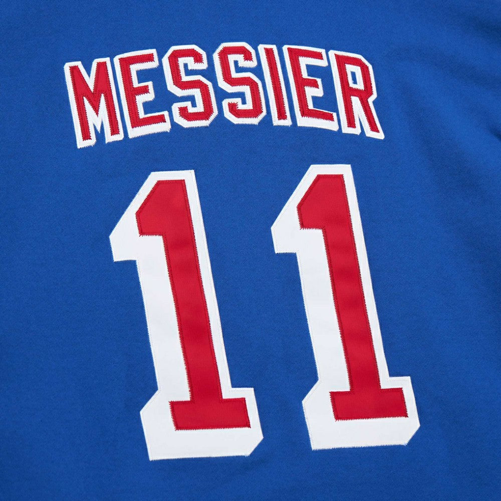 Mark Messier New York Rangers Mitchell & Ness Name & Number Premium Pullover Hoodie - Blue Hoodies