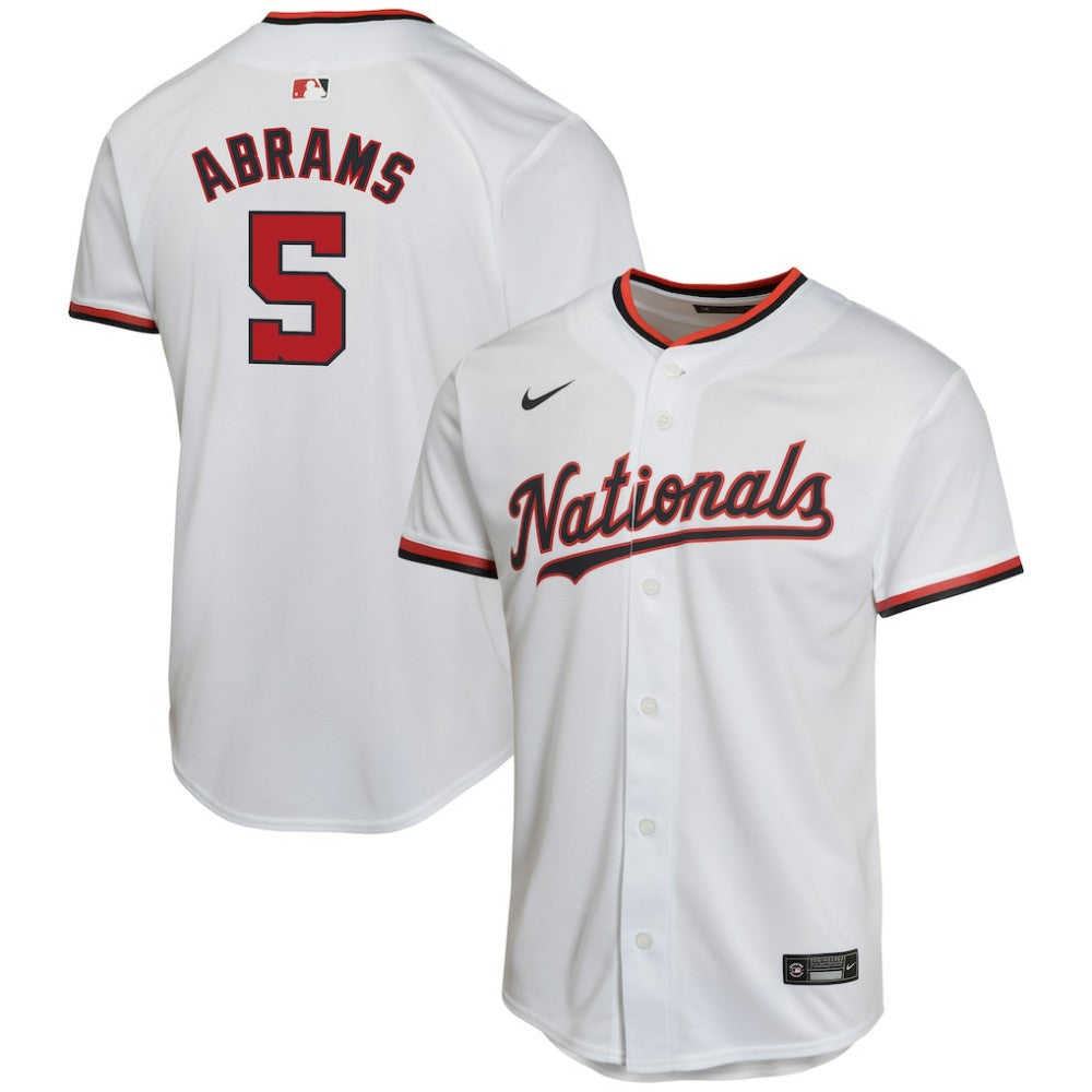 CJ Abrams Washington Nationals Youth Home Game Player Jersey White