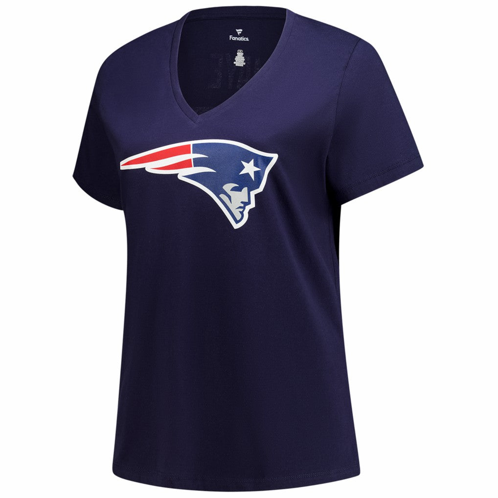 Drake Maye New England Patriots Women's Plus Size Name & Number V-Neck T-Shirt - Navy discount