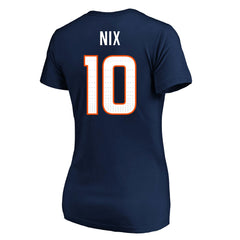 Bo Nix Denver Broncos Women's Plus Size Name & Number V-Neck T-Shirt - Navy sale