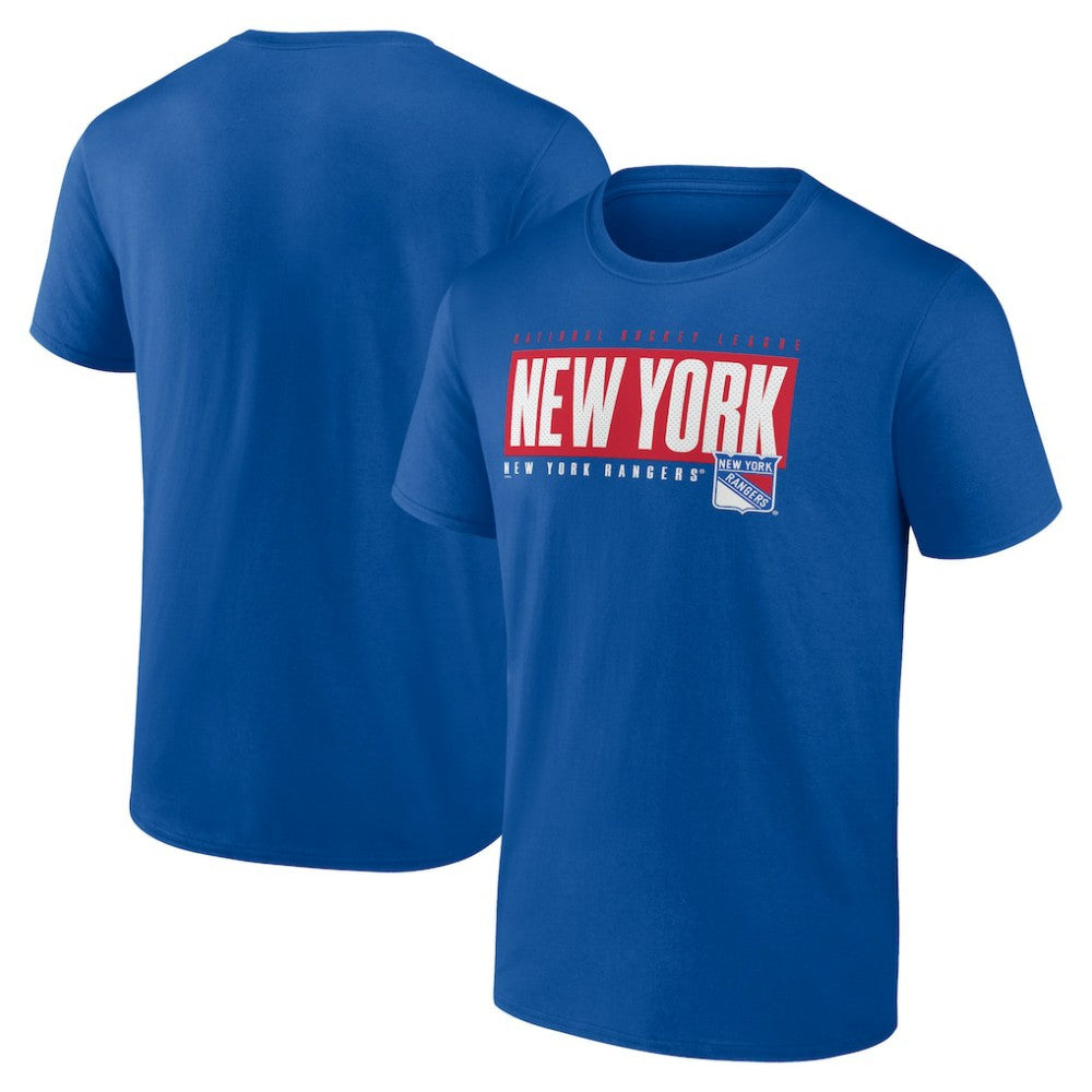 New York Rangers Fanatics Blocked Out T-Shirt - Blue T-shirts