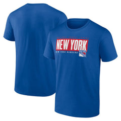 New York Rangers Fanatics Blocked Out T-Shirt - Blue T-shirts