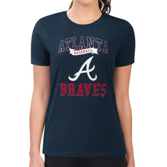 Atlanta Braves G-III 4Her by Carl Banks Women's Super-Slim Fit Lightweight Team Logo Graphic T-Shirt Navy