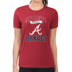 Atlanta Braves G-III 4Her by Carl Banks Women's Super-Slim Fit Lightweight Team Logo Graphic T-Shirt Red