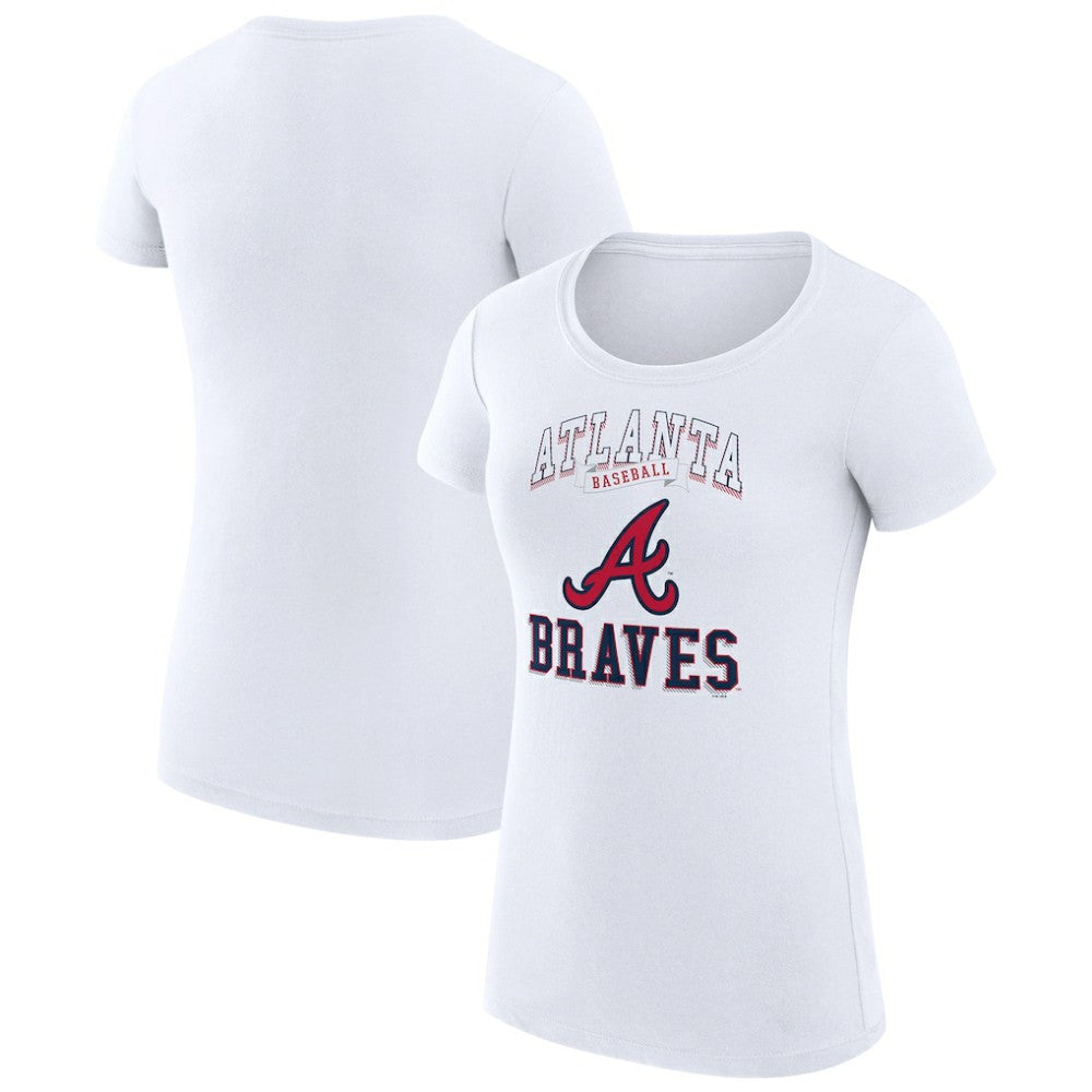 Atlanta Braves G-III 4Her by Carl Banks Women's Super-Slim Fit Lightweight Team Logo Graphic T-Shirt White