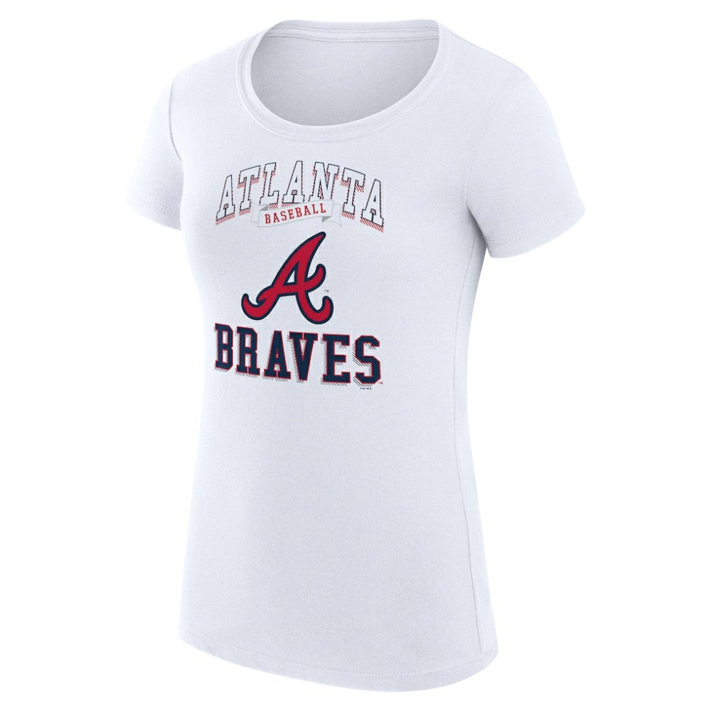 Atlanta Braves G-III 4Her by Carl Banks Women's Super-Slim Fit Lightweight Team Logo Graphic T-Shirt White
