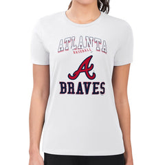Atlanta Braves G-III 4Her by Carl Banks Women's Super-Slim Fit Lightweight Team Logo Graphic T-Shirt White