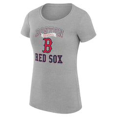 Boston Red Sox G-III 4Her by Carl Banks Women's Super-Slim Fit Lightweight Team Logo Graphic T-Shirt Heather Gray