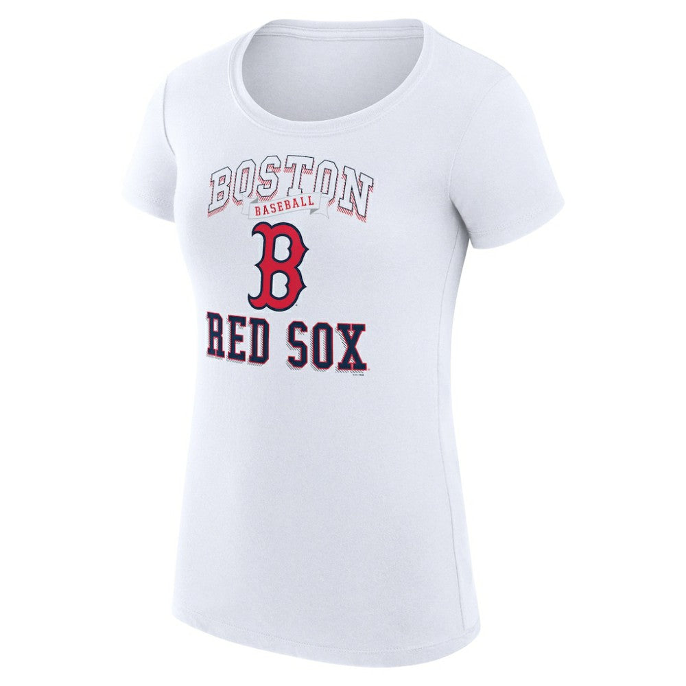 Boston Red Sox G-III 4Her by Carl Banks Women's Super-Slim Fit Lightweight Team Logo Graphic T-Shirt White