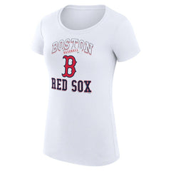 Boston Red Sox G-III 4Her by Carl Banks Women's Super-Slim Fit Lightweight Team Logo Graphic T-Shirt White