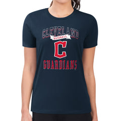 Cleveland Guardians G-III 4Her by Carl Banks Women's Super-Slim Fit Lightweight Team Logo Graphic T-Shirt Navy