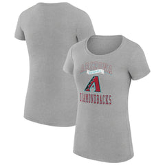 Arizona Diamondbacks G-III 4Her by Carl Banks Women's Super-Slim Fit Lightweight Team Logo Graphic T-Shirt Heather Gray