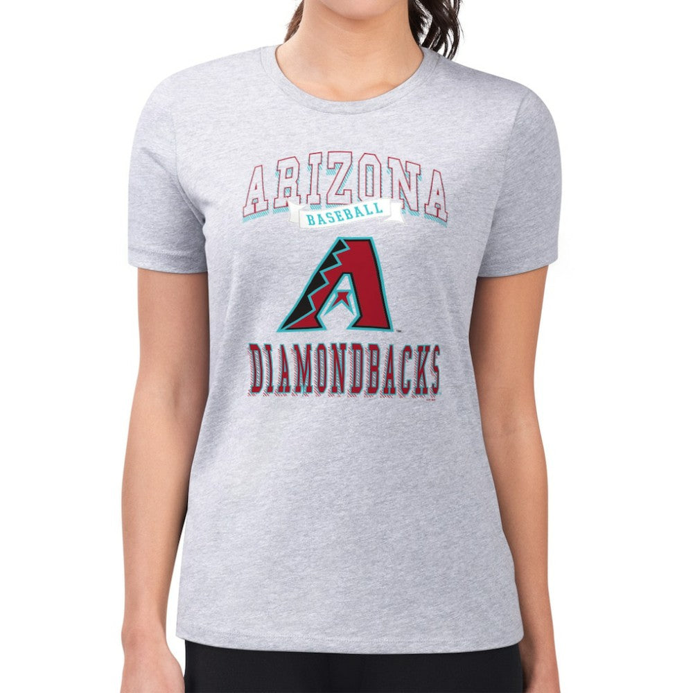 Arizona Diamondbacks G-III 4Her by Carl Banks Women's Super-Slim Fit Lightweight Team Logo Graphic T-Shirt Heather Gray