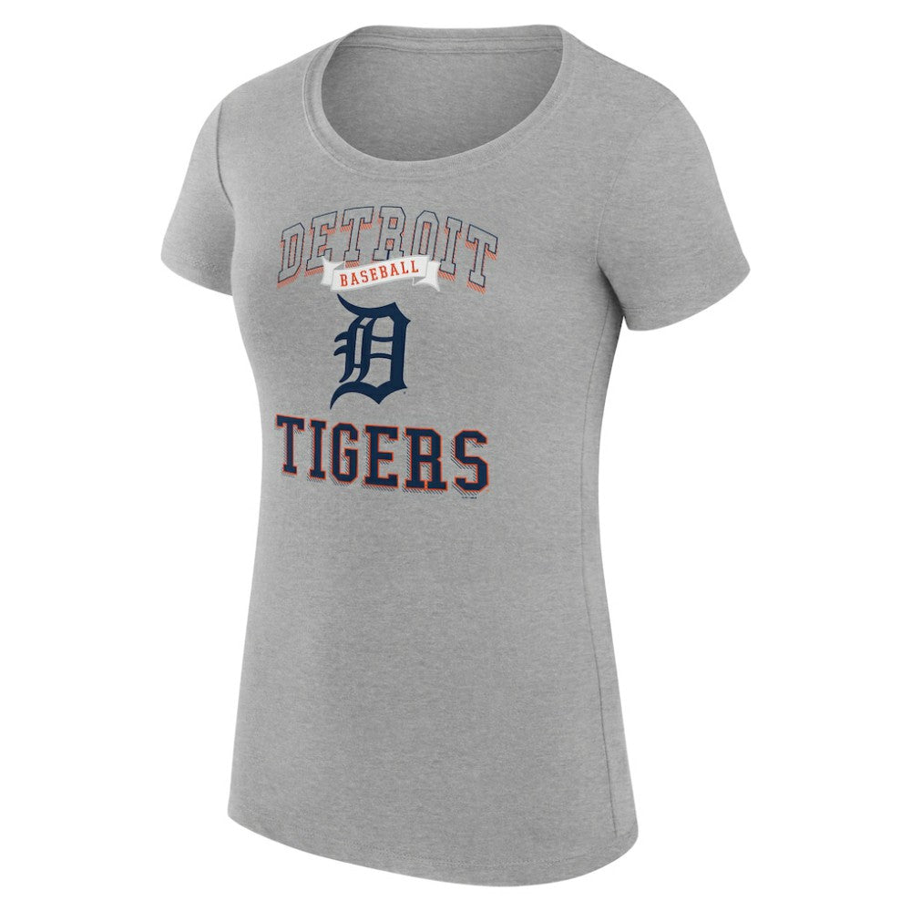 Detroit Tigers G-III 4Her by Carl Banks Women's Super-Slim Fit Lightweight Team Logo Graphic T-Shirt Heather Gray