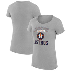 Houston Astros G-III 4Her by Carl Banks Women's Super-Slim Fit Lightweight Team Logo Graphic T-Shirt Heather Gray