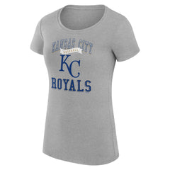 Kansas City Royals G-III 4Her by Carl Banks Women's Super-Slim Fit Lightweight Team Logo Graphic T-Shirt Heather Gray