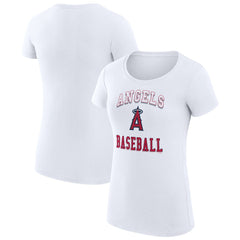 Los Angeles Angels G-III 4Her by Carl Banks Women's Super-Slim Fit Lightweight Team Logo Graphic T-Shirt White