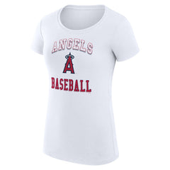 Los Angeles Angels G-III 4Her by Carl Banks Women's Super-Slim Fit Lightweight Team Logo Graphic T-Shirt White