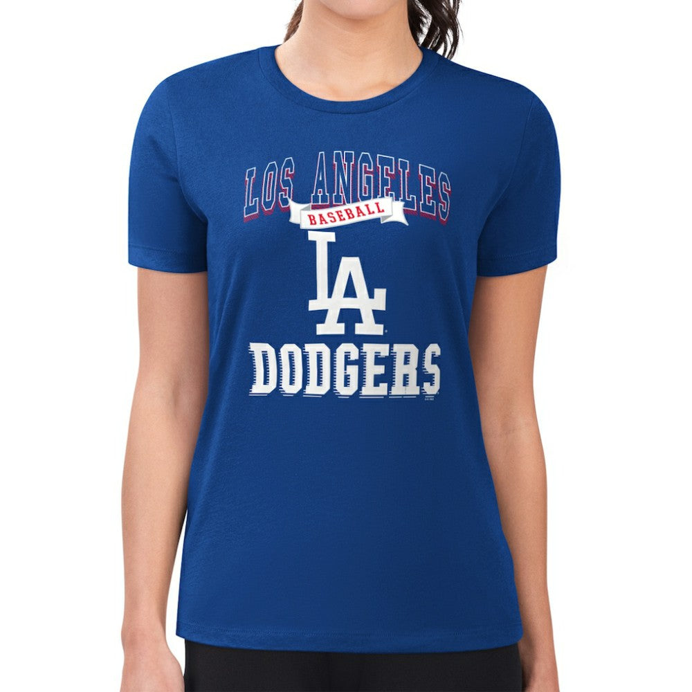 Los Angeles Dodgers G-III 4Her by Carl Banks Women's Super-Slim Fit Lightweight Team Logo Graphic T-Shirt Royal