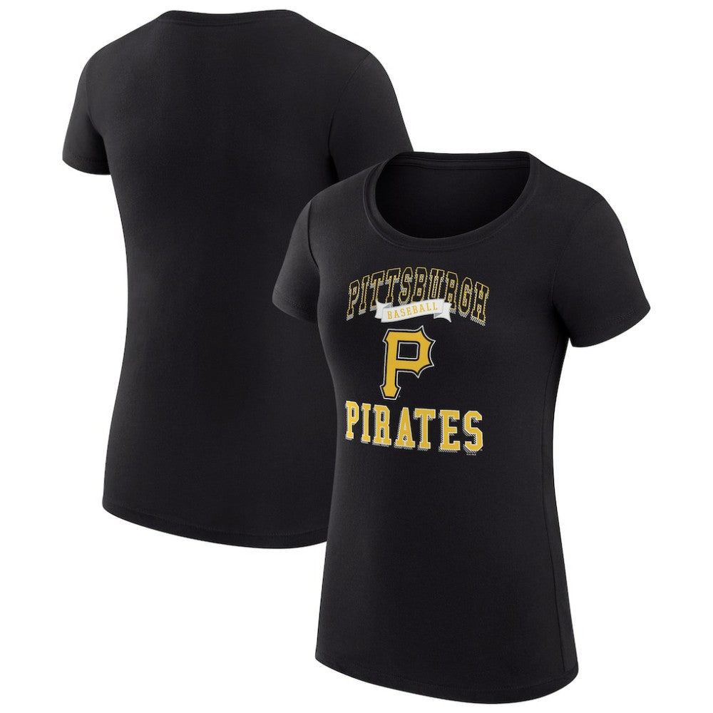 Pittsburgh Pirates G-III 4Her by Carl Banks Women's Super-Slim Fit Lightweight Team Logo Graphic T-Shirt Black