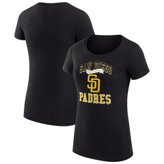 San Diego Padres G-III 4Her by Carl Banks Women's Super-Slim Fit Lightweight Team Logo Graphic T-Shirt Black
