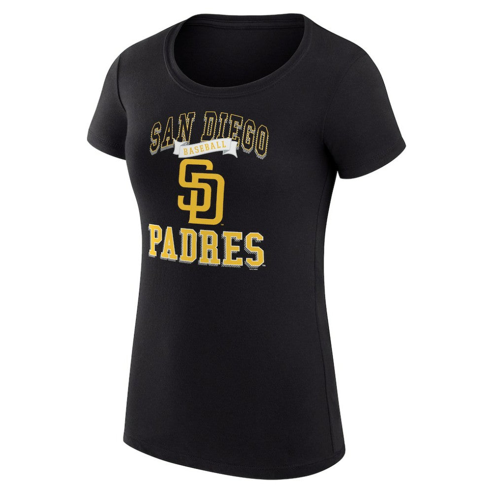 San Diego Padres G-III 4Her by Carl Banks Women's Super-Slim Fit Lightweight Team Logo Graphic T-Shirt Black