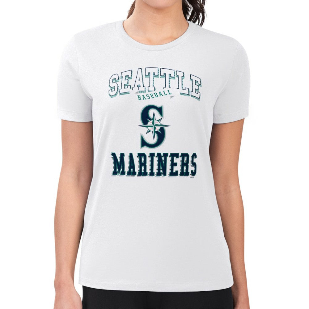 Seattle Mariners G-III 4Her by Carl Banks Women's Super-Slim Fit Lightweight Team Logo Graphic T-Shirt White