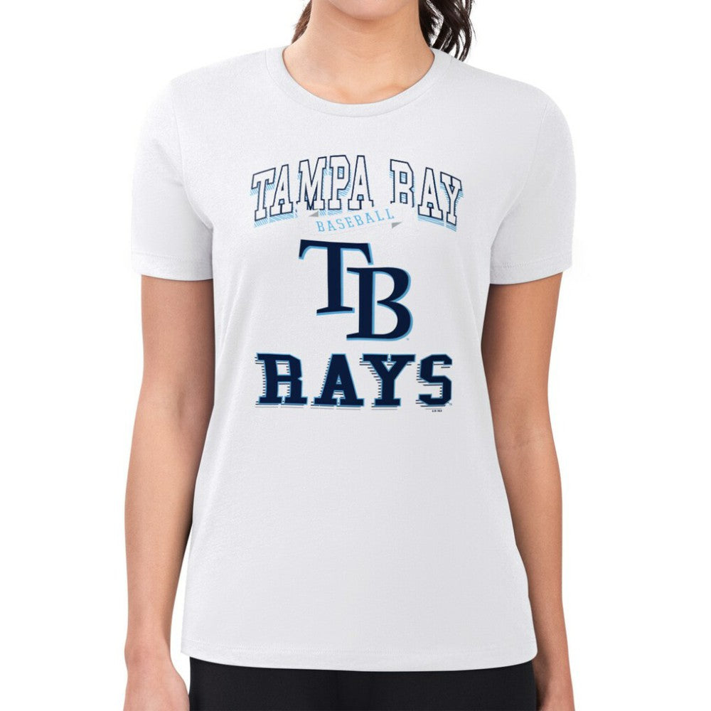 Tampa Bay Rays G-III 4Her by Carl Banks Women's Super-Slim Fit Lightweight Team Logo Graphic T-Shirt White