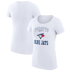 Toronto Blue Jays G-III 4Her by Carl Banks Women's Super-Slim Fit Lightweight Team Logo Graphic T-Shirt White