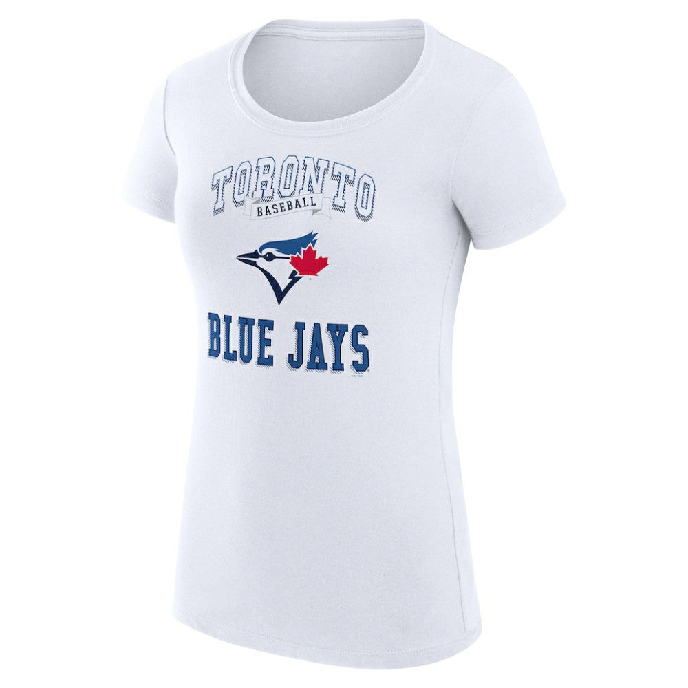 Toronto Blue Jays G-III 4Her by Carl Banks Women's Super-Slim Fit Lightweight Team Logo Graphic T-Shirt White