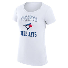 Toronto Blue Jays G-III 4Her by Carl Banks Women's Super-Slim Fit Lightweight Team Logo Graphic T-Shirt White
