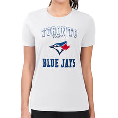 Toronto Blue Jays G-III 4Her by Carl Banks Women's Super-Slim Fit Lightweight Team Logo Graphic T-Shirt White