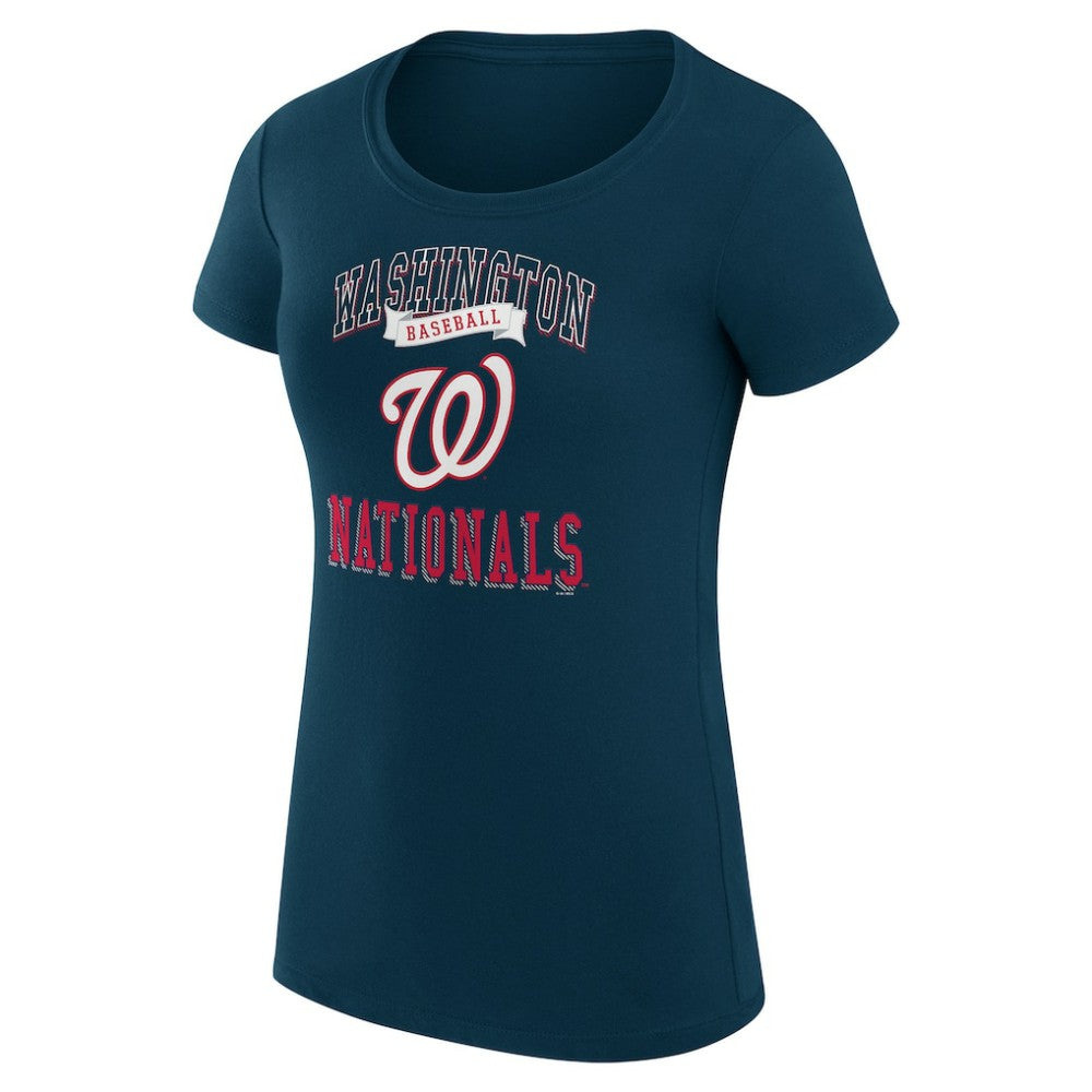 Washington Nationals G-III 4Her by Carl Banks Women's Super-Slim Fit Lightweight Team Logo Graphic T-Shirt Navy