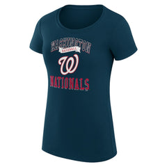 Washington Nationals G-III 4Her by Carl Banks Women's Super-Slim Fit Lightweight Team Logo Graphic T-Shirt Navy