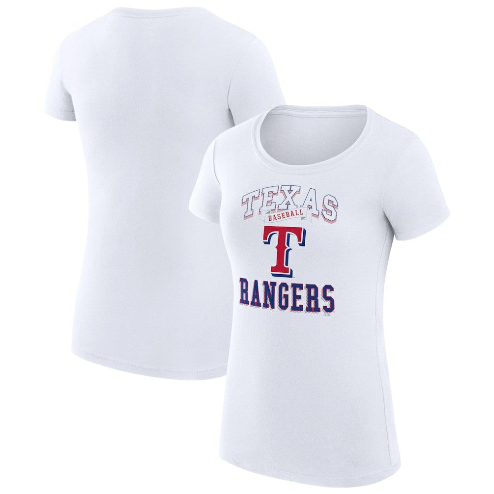 Texas Rangers G-III 4Her by Carl Banks Women's Super-Slim Fit Lightweight Team Logo Graphic T-Shirt White
